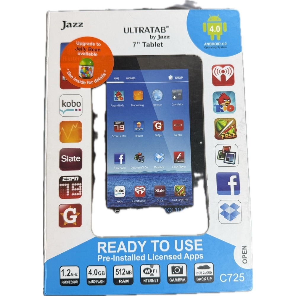 Jazz UltraTab C725 7-Inch Android 4.0 Tablet with 4GB Flash and 512MB RAM